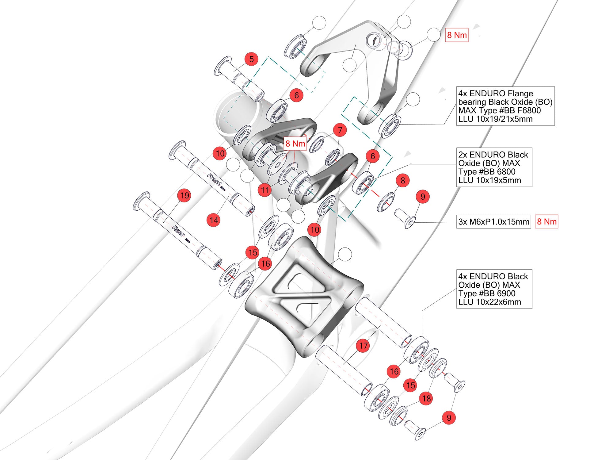 BMC Spare Parts | Bolt Kit - No 29 BLACK – BMC Switzerland